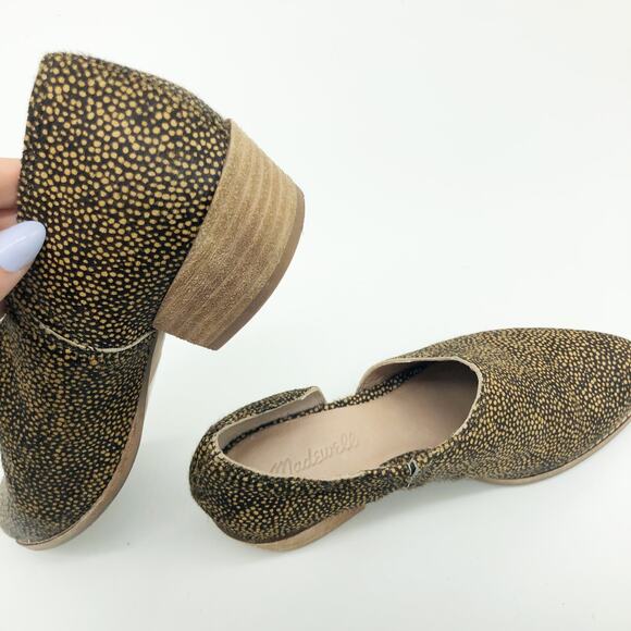 Madewell The Lucie Shoe Calf Hair Size 7.5 Cut Out Boot Mule Leopard Print - Picture 8 of 11